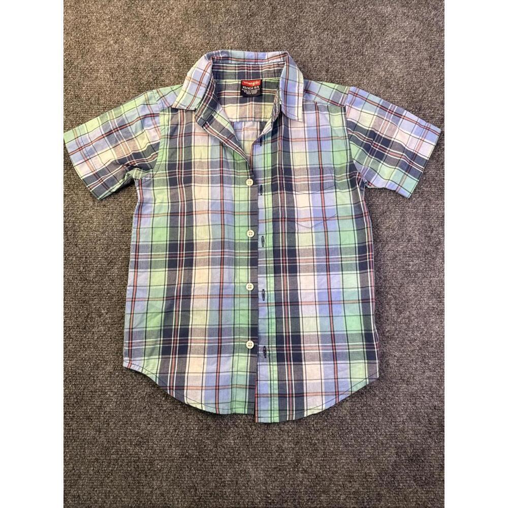 Boys Wrangler Plaid Polo Size 4/5